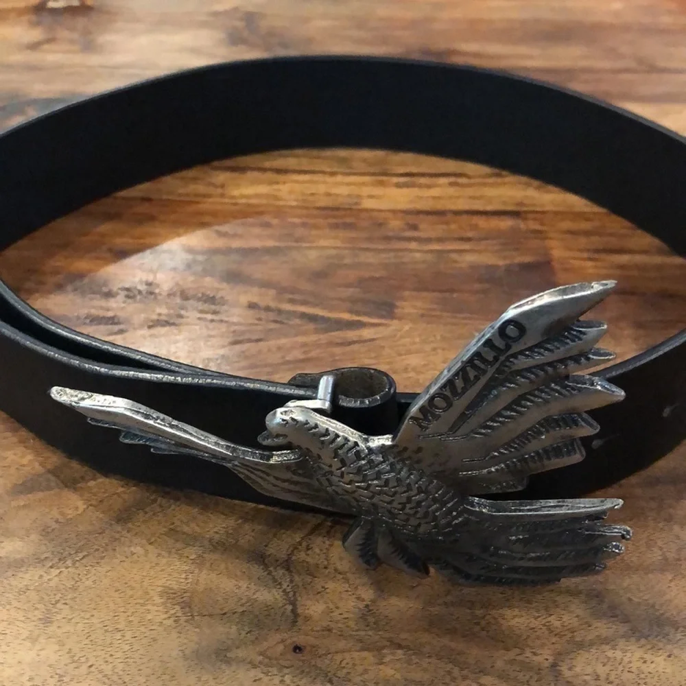 Mozzillo Luxury Denim Eagle Buckle Belt 34”